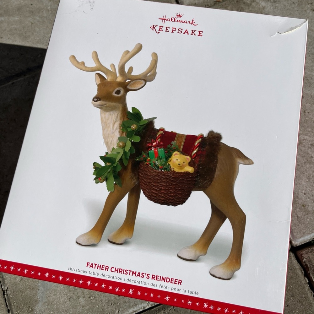 Hallmark Keepsake Father Christmas Reindeer 2016 Table Decoration Holiday Figure